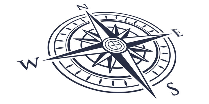 compass silhouette icon navigation theme vector illustration