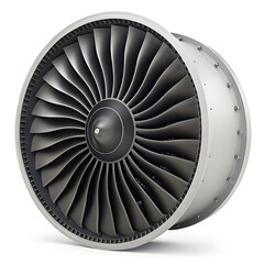 High-Performance Turbofan Engine Detailed 3D Render of Aircraft Jet Engine Component