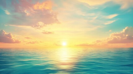 Obraz premium Ocean sunrise calm sea and pastel sky