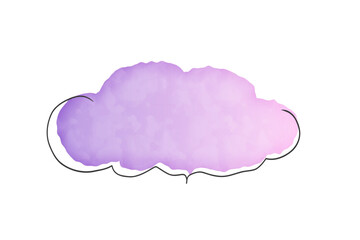 紫のシンプルな水彩風の吹き出し