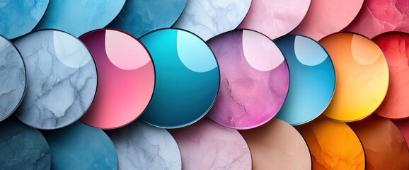 Colorful circles with a marble effect
