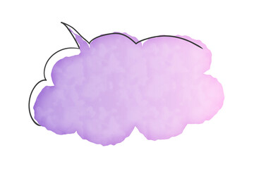 紫のシンプルな水彩風の吹き出し