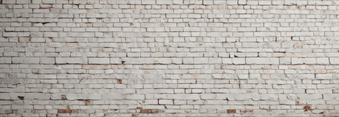 Cracked white brick wall, aged surface, imperfect  , mortar, wall