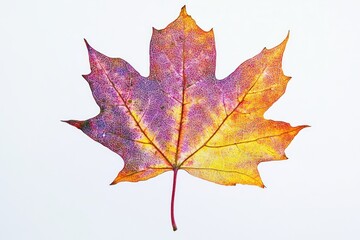 Obraz premium Maple leaf in autumn colors, isolated on transparent background