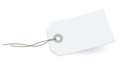 Empty paper label with eyelet and string