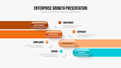 Marketing Introduction 4 Step Infographic Slideshow Template. Consulting Planning Four Option Diagram Frame Layout. Business Campaign Presentation Design Vector Illustration.