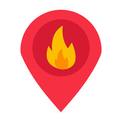 Fire Location Vector Design Icon Style