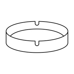 Simple cigarette ashtray icon. Vector.