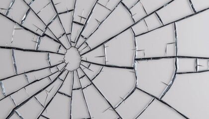 Obraz premium Shattered glass, a closeup examination of hole and the impact of destruction