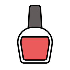 Red nail polish icon. Vector.