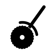 Pizza cutter silhouette icon. Vector.