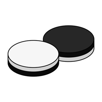 Black and White Reversi Game Pieces. Othello Game Pieces. Vector.
