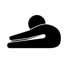 Seated forward bend silhouette icon. Vector.