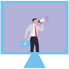 Fototapeta premium Email and doctor desktop PC