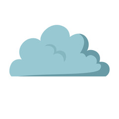 Fluffy blue cloud vector illustration.