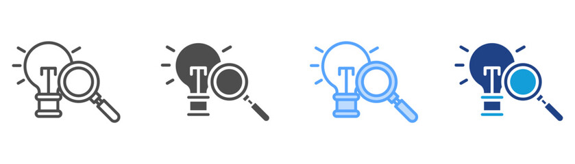Research Icon Set Multiple Style Collection