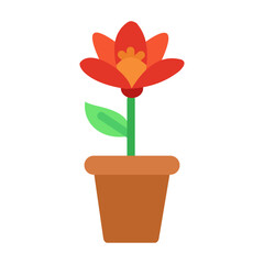 Flower Pot Vector Design Icon Style