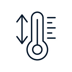 Temperature regulation concept. Vector linear icon isolated on white background.