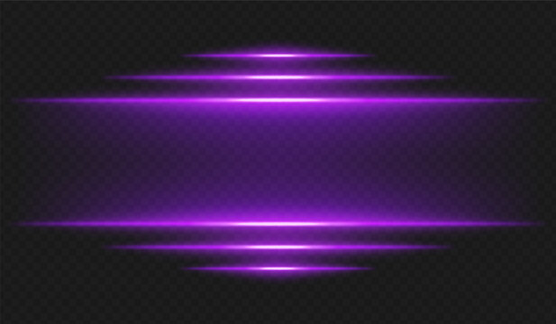 Futuristic glow. Horizontal violet rays radiate from center forming tech-inspired layout with neon color scheme for UI, interface, energy or cyber theme.