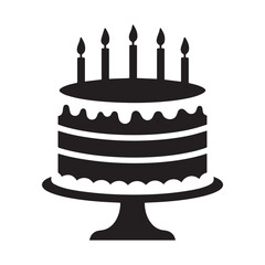Birthday cake vector illustration.