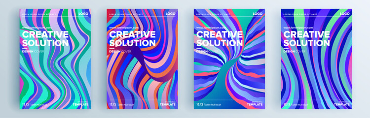 Modern abstract covers set, minimal covers design. Colorful geometric background, vector illustration.