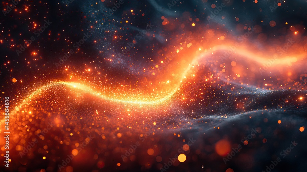 Canvas Prints abstract visualization of energy fields as glowing, interconnected lines and vibrant bursts of light