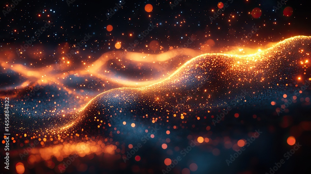 Canvas Prints abstract visualization of energy fields as glowing, interconnected lines and vibrant bursts of light