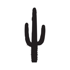 Cactus Plant Silhouette Vector Icon Symbol – Desert Style