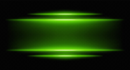 Green glowing horizontal beams with gradient blur. Warm-toned digital lights for futuristic UI borders, HUD highlights, and sci-fi screen effects.