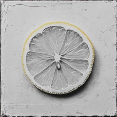 Lemon slice minimalist food photography