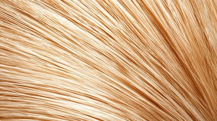 A close-up view of a pile of light brown, long, and straight hair.