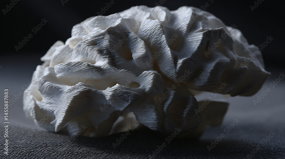 Aufkleber detailed representation of a brain example showcasing intricate textures and folds, symbolizing thou