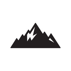 Mountain Peak hill Silhouette Vector Icon Symbol 