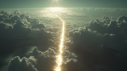 Sunlight path through clouds