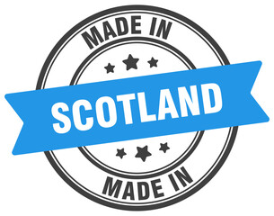 Made in Scotland round sign. Made in Scotland stamp.