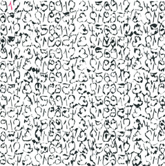 Texture with heavily distorted numbers, one of which is highlighted in red.