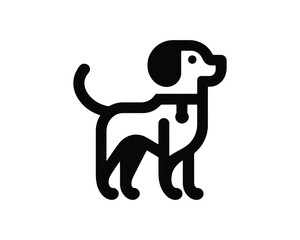 Minimal Dog Logo Design Icon Template for Pet Branding