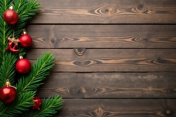 Fototapeta premium Rustic Christmas wood plank background, weathered texture, holiday season , festive, christmas wood, pine