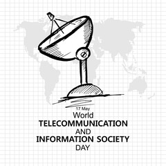 World telecommunication and information society day, poster and banner vector