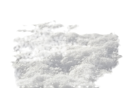 Close-up of a pile of fresh snow.  A textured surface of compacted snow