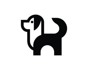 Modern Dog Logo in Bold Flat Style for Pet Branding