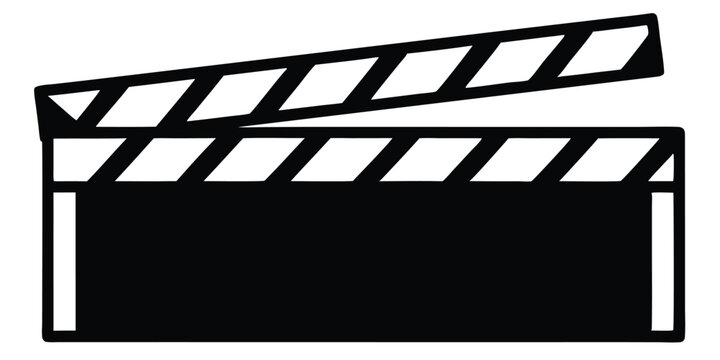 clapperboard icon silhouette filmmaking vector illustration