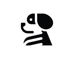 Naklejka premium Sleek and Simple Dog Icon in Black and White Colors