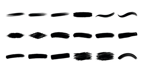 Black Ink Frames, Shapes, and Textured Design Elements a Grunge Brush Stroke Vector Set