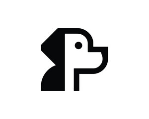 Minimalist Dog Icon with Playful and Modern Design