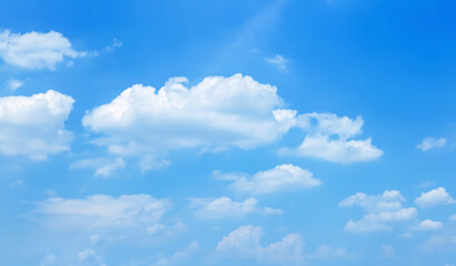 Blue sky and white clouds background.