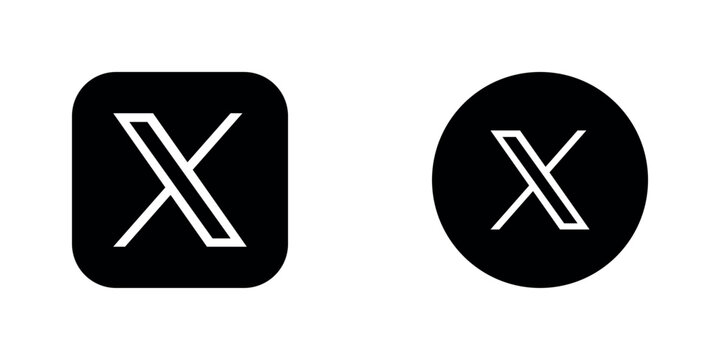 X Black Square and Circle Logo Vector, X App Icon, Editable SVG, PNG, Transparent Background, Premium Social Media Design for Digital Download