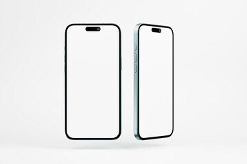 Modern cell phone mockup with blank screen view