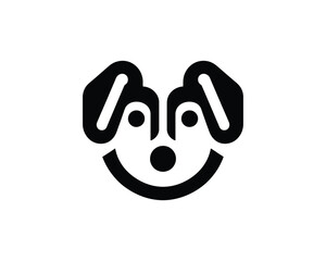 Obraz premium Clean and Simple Black and White Dog Head Logo