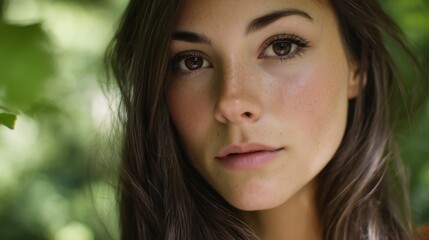 Obraz premium Natural Beauty Portrait in Organic Setting with Soft Lighting